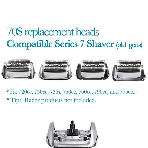 JEVONG Series 7 Replacement Head for Old Gens S7 Shaver, 70S Foil and Cutters Blade Replacement for 795 790cc 7899cc, 720cc, 720s-4 760 Models...
