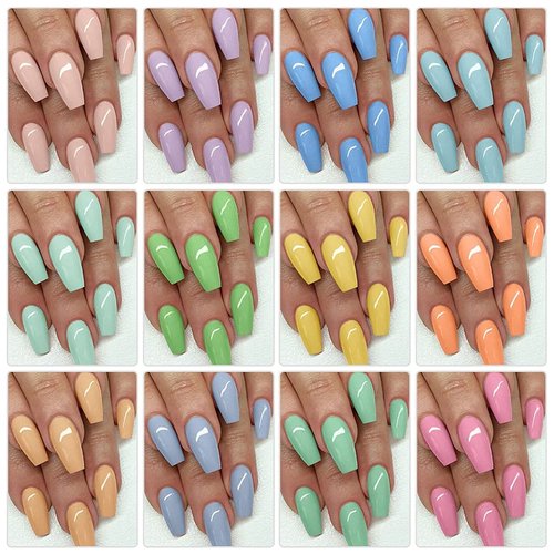 AIMEILI Summer Gel Nail Polish Color with Gel Base Coat No Wipe Top Coat