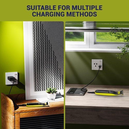 5V One Blade Charger Compatible with Philips Norelco Shaver 2400 2600 X3001/90 OneBlade QP2724 QP2834 MG5910 MG7910 MG9510 X5006 Electric Beard Shaver Power Adapter USB Charging Cable