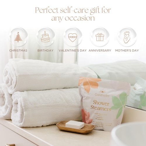 Shower Steamers Aromatherapy 12Pcs - Pure Essential Oils Shower Bombs Aromatherapy for Women - Eucalyptus Shower Steamer, Lavender Shower Steamers for Colds and Flu, Shower Bomb Gift for Her Self Care