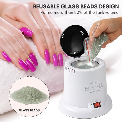Makartt Nail Tool Sterilizer - For Esthetician Sterilization Machine Metal Nail Art Tools Lash Tech Supplies Must Haves Autoclave Sterilizers High Temperature For Manicure Salon