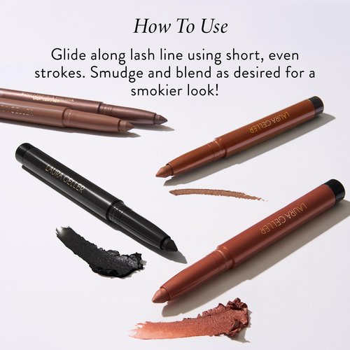 LAURA GELLER NEW YORK Kajal Longwear Kohl Eyeliner Pencil Duo, Soft Black + Smoky Plum