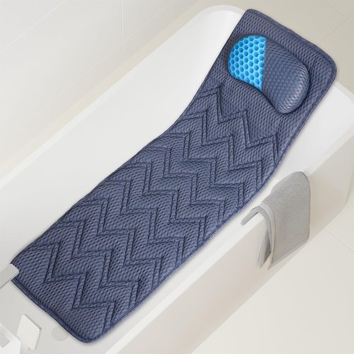 Bath Pillows for Tub Neck and Back Support,Full Body Bath Pillow-Ergonomic Shape with 10 Powerful Suction Cups - Cushioned Headrest for Neck and Back Support