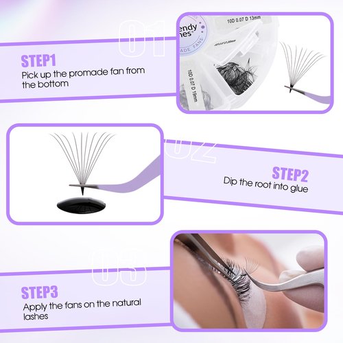 WENDY Lash Tweezers for Eyelash Extensions, Precision Fiber Stainless Steel Lash Applicator Tool for False Eyelashes, Precision Fiber Mega Volume lash-tweezers Use at Home