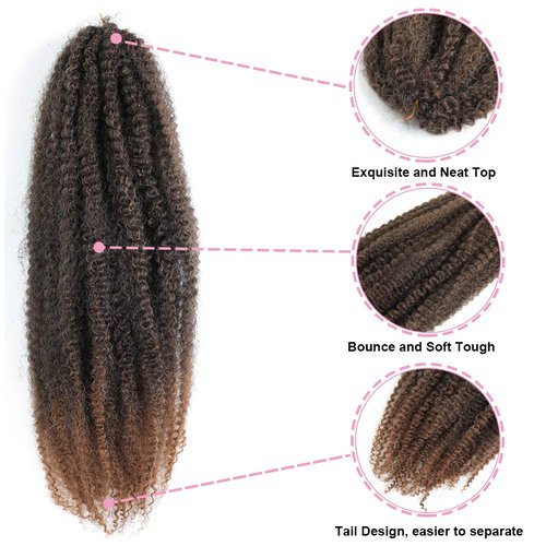 Dansama Marley Hair, 24 Inch Marley Twist Braiding Hair, 6 Packs Braiding Hair Extensions (24 Inch (Pack of 6), T30)