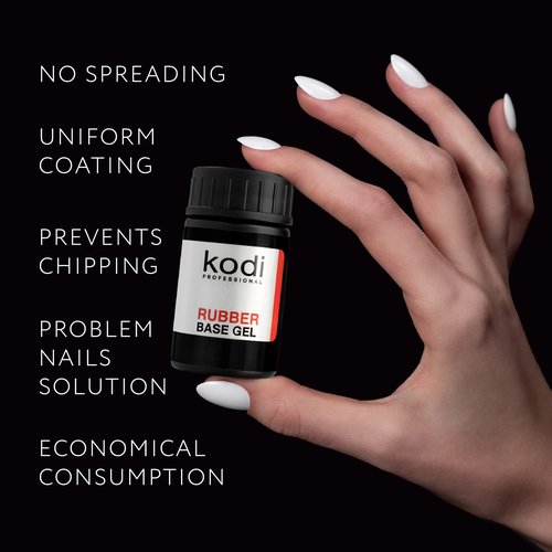 kodi professional Rubber Base and Top Coat Gel Polish UV LED - Base Coat & Top Coat Set Nails Manicure Kit Gel Nail Polish for Long-Lasting Nails (2 x 14 ml)