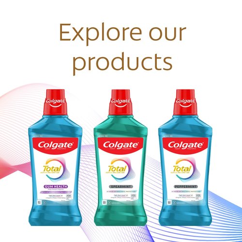 Colgate Total Pro-Shield Alcohol Free Mouthwash, Antibacterial Formula, Peppermint - 500 mL, 16.9 fluid ounce (6 Pack)