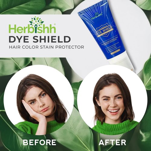 Herbishh Golden Brown 3 in 1 Hair Dye Shampoo 400 ML PPD Free + Hair Color Stain Protector – Dye Shield or Defender for Skin