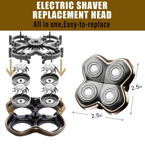 Shaver PRO 4 Head Replacement Blade Compatible with Skull Pitbull,Butterfly kiss pro & Palm Shavers,Electric Shaver & Head Shaver Blade for Bald Head Shavers for Men/Women (2 Pcs)