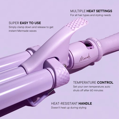 Mermade Hair | 0.9" Cutie Pro Waver | Three Barrel Curling Iron for Beach Waves