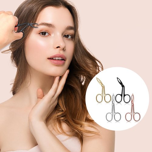 4 Pieces Eyebrow Tweezers Scissor Handle Flat Straight Tip Brow Scissors Remover Slanted Tip Facial Hair Eyebrows Stainless Steel Eyebrow Facial Remover Brow Tweezers for Women Men