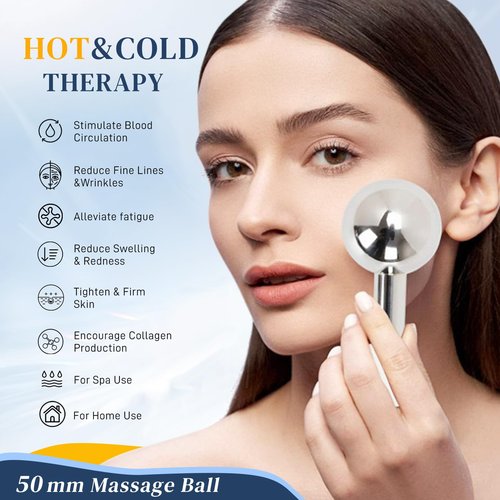 CUTELIILI Ice Globes for Face, Unbreakable Stainless Steel Ice Globes for Facials for Puffiness, Wrinkles,Ice Balls for Face Neck & Eyes Skin Care