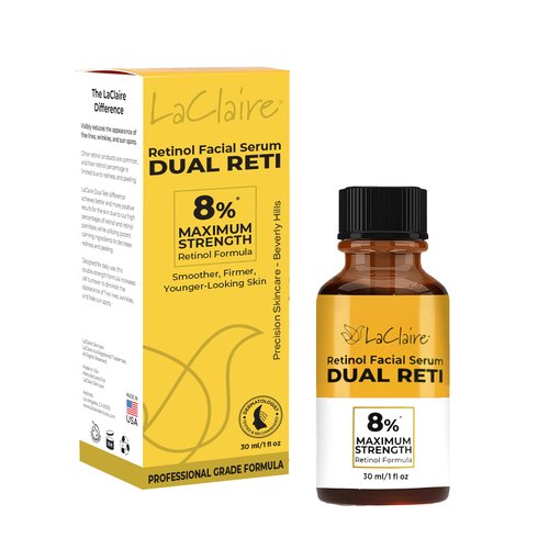 Laclaire Fresh Look, Same Ingredients 8% Complex Retinol Facial Serum – Anti-Aging, Brightening Neck & Facial Serum, Helps Nourish Skin with Lactic Acid, Vitamin A, & Retinyl Palmitate – 15 ml