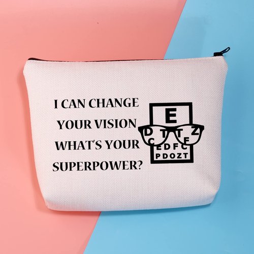 BDPWSS Funny Optometry Gift Optometrist Makeup Bag Eye Doctor Vision Gifts For Optician Ophthalmic Assistant Gift Ophthalmologist Gift (Change your vision)