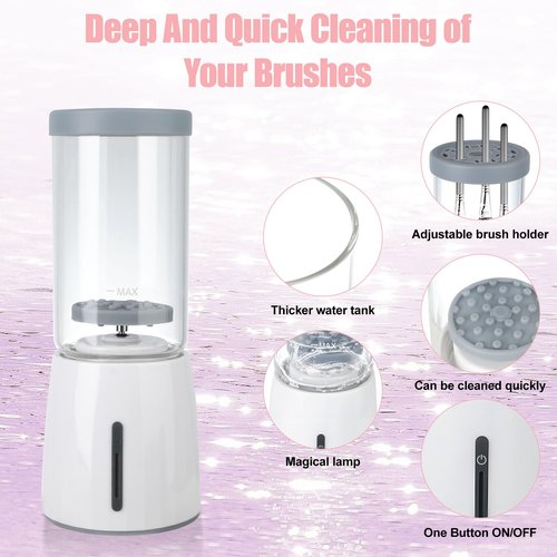 Electric Makeup Brush Cleaner, Automatic Cleaning Tool, IP65 Waterproof Auto Makeup Brush Cleaner, Suitable for Cleaning Makeup Sponges and Brushes