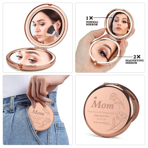 Dealoco Mom Gifts,Mothers Day Thank You Best Birthday Valentines Small Thoughtful Meaningful Engraved Useful Ideas Travel Bonus Unique Practical for Mom from Daughter Son,Makeup Mirror