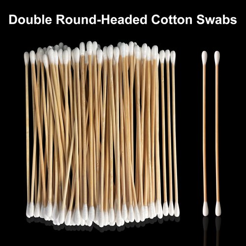 400pcs Dual-Ended Cotton Swabs, 6 Inch Extra Long Cotton Swabs with Bamboo Sticks, Lint-Free Tips for Makeup, Cleaning, Crafts, Electronics, Personal Hygiene & Gun Maintenance