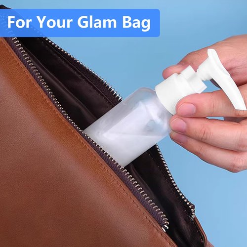 DTDNZKN 4 Pack 3.4 Oz (100ml) TSA Approved Travel Pump Bottles for Toiletries Clear Travel Size Bottles Leak Proof with Labels