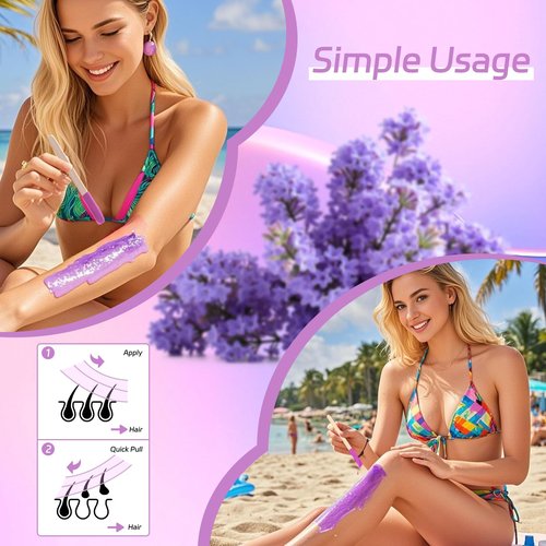 Wax Beads, Hard Wax Beads for Hair Removal Sensitive Skin with Lavender Formula, 2.5lb Waxing Beads for Women Men, Brazilian Bikini, Face, Arms, Chest, Back, Legs, Eyebrows, Underarms