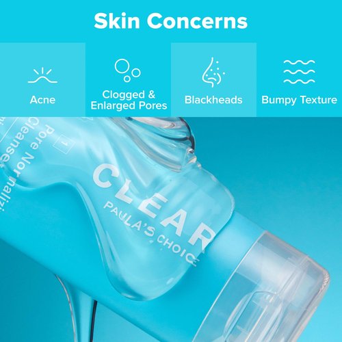 Paula's Choice CLEAR Pore Normalizing Facial Cleanser, Acne Daily Face Wash, Salicylic Acid Face Cleanser for Clogged & Enlarged Pores, Redness, Suitable for Blackhead-Prone Skin Fragrance Free, 6oz