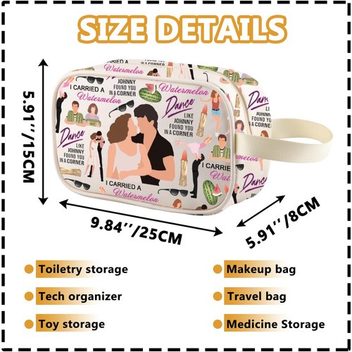 XYANFA Dance Miove Inspired cosmetic bag Dance lover gift Watermelon themed Gift 80s Movie Zipper Pouch (Dance LIKE t-m)