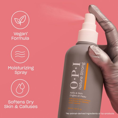 OPI Nature Strong Nails & Skin - Soft & Gone Callus Softener Spray | Soften & Moisturize Dry Skin | Supports Skins’ Natural Moisture Balance | 8.4 Fl Oz | 250 mL