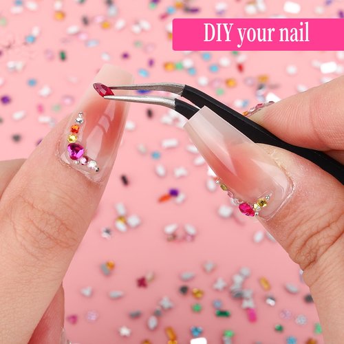 Jremg Colorful Rhinestones Rhinestone Charms Multi Shape Crystal 3D Geometric Nail Crafts - 2000Pcs