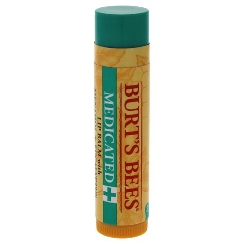 Medicated Moisturizing Lip Balm by Burts Bees for Unisex - 0.15 oz Lip Balm (Pack of 3)