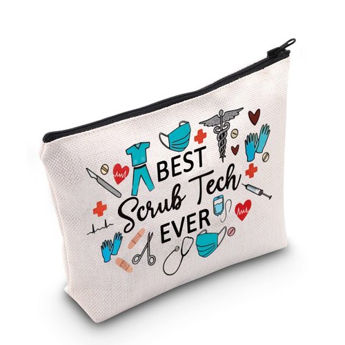 TSOTMO Zipper Pouch Surgical Gift Best Scrub Tech Ever Gift Surgeon Gift Thank Gift For Surgical Nurse Doctor