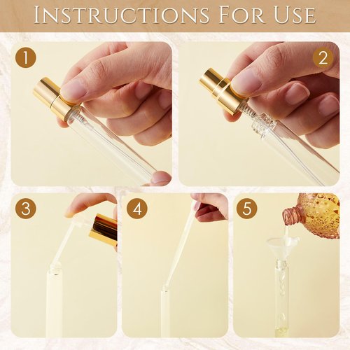 Domensi 60 Pcs 10ml Glass Perfume Refillable Bottles Decants Bulk for Perfumes Atomizer Spray Travel Glass Bottles with Atomizer Pump Bottle Kit for Travel Toiletries Fragrance Liquid