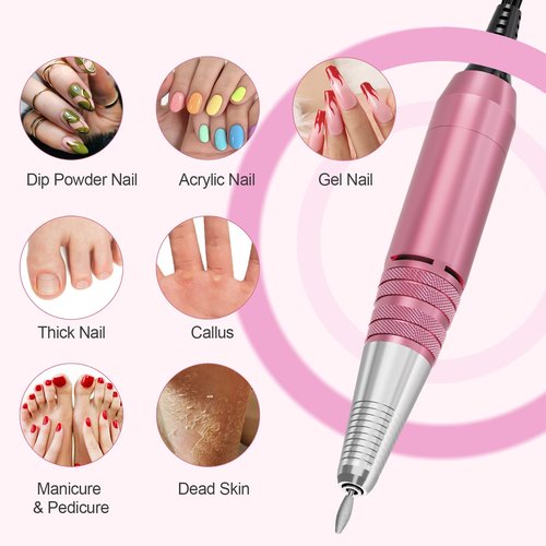 Nail Drill Handpiece Replacement for Professional Nail Drill Machine, 30000 RPM Handpeice Replacement Parts for SUBAY, ALLE˙S, HOINVO and JIASHENG, Pink