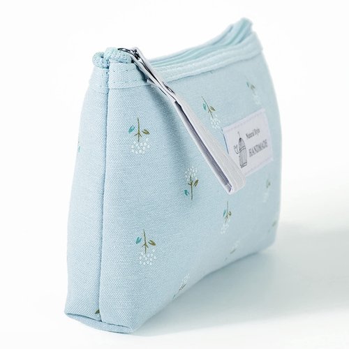 Qikuver Canvas Cosmetic Bags, 2 Pieces Cosmetic Bags for Women, Makeup bag Cute Cosmetic Bag Organizer Small Mini Makeup Pouch for Purse Toiletry Bag