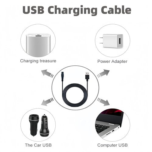 Charger for Philips Norelco Shaver 2400, 3600, 3900, USB Charging Cord for Philips OneBlade QP2834, QP2724, QP4530, QP6542, QP1924 Trimmer - 2 Pack