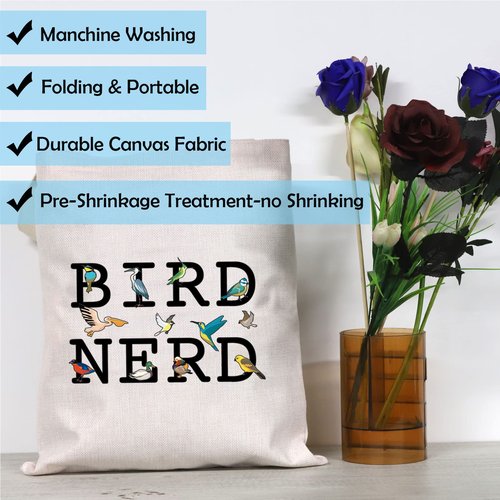 GJTIM Ornithologist Gift Bird Nerd Zipper Makeup Bag for Bird Lovers (Bird Nerd Tote)