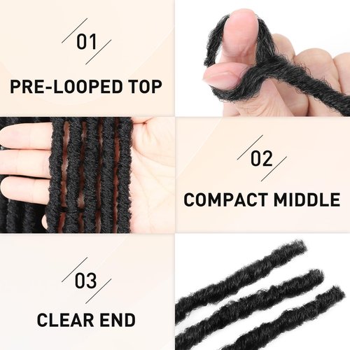 WIGNEE 120 Strands Faux Locs Crochet Hair 10 Inches Short Pre-Looped Soft Dreadlocks 6 Packs Pre-Twisted for Black Women (10 Inch, 1B)