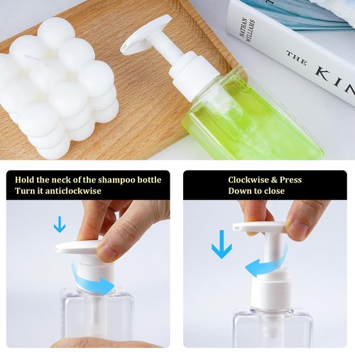 Hethyo Travel Bottles 4 Pack 3.7oz/110ml Travel Shampoo And Conditioner Bottles Empty Plastic Pump Bottle Dispenser Travel Size containers travel essentials