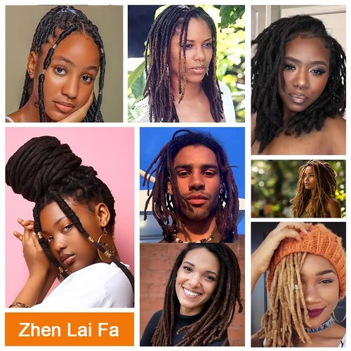 Dreadlock Extensions 0.8cm Thickness 8 Inch 30 Strands 100% Real Human Hair for Man/Women/Kids Full Handmade Permanent Loc Extensions Bundles Can Be Dyed Bleached Curled and Twisted