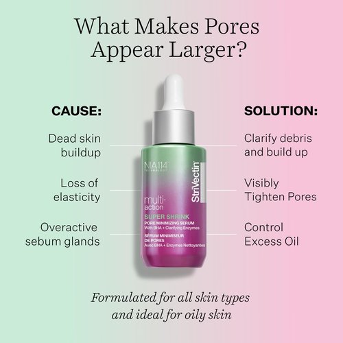 StriVectin Multi-Action Super Shrink Pore Minimizing Serum for minimizing clogged pores and blackheads for tightening and brightening skin texture