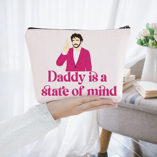 BWWKTOP Daddy Cosmetic Makeup Bag Actor Movie Fans Gifts Daddy Is A State Of Mind Makeup Zipper Pouch Bag Actor Quote Merchandise (Daddy Is State)