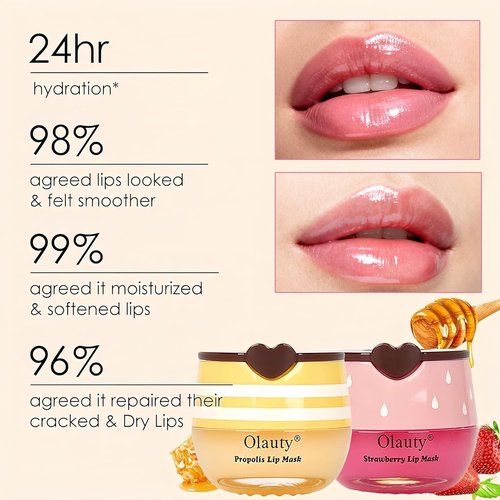 10 PCS Bee Lip Balm Honey Pot, Honey Lip Mask Bulk, Moisturizing Lip Sleeping Mask Hydrating Prevention Dry & Cracked Lip, Reduce Lip Lines and Wrinkles