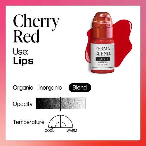 Perma Blend Luxe - Cherry Red - Vegan Lip Tattoo Ink - Deep Red Microblading Pigment with a Cool Base - for Lip Blush & Permanent Makeup - Cruelty-Free (0.5 oz)