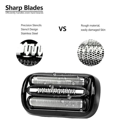 53B-Series 5 and Series 6 Replacement Head Compatible with Braun Series 5 Electric Shaver Razor,53B Blades for Braun S6 and S5 Replacement Foil and Cutter for 6020s,5020s,5018s,5050cs,6020s,6040cs