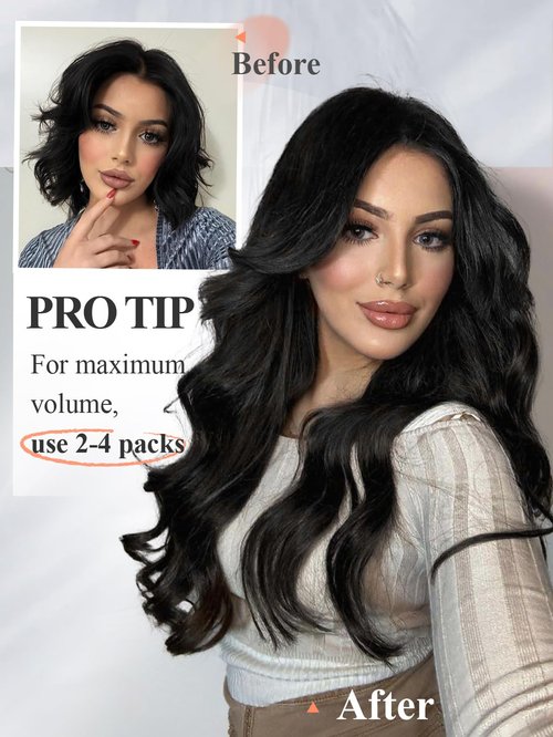Remy Human Hair Extension Micro Ring PU Hair Extensions Invisible Beaded Weft Hair Extensions Human Hair Tape in Weft in Hair Extension Human Hair for Women Natural Black (30g 4Pcs,14 Inch)