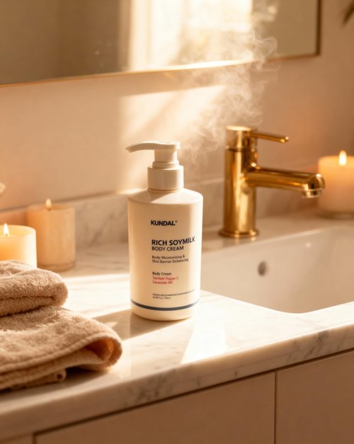 Mellow Vanilla Rich Soymilk Body Cream, Body Moisturizing & Skin Barrier Enhancing GIFT SET: 2x16.9 FL OZ+1.69 FL OZ (1050 ml)