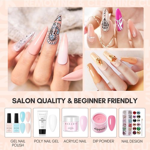 Makartt Gel Top Coat, No Wipe Top Coat Glossy Shine Finish Long Lasting 10ML Soak Off Bundle With UV Nail Lamp Luminoza 10W Rechargeable LED Light with Sensor for Acrylic Nail Extension Flash Cure