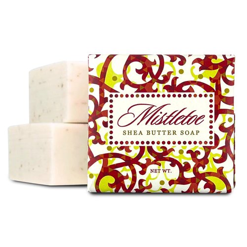 Greenwich Bay Mini Botanical Soap Bars – 12 Pack 1.9 oz Each – Individually Wrapped Guest Soaps for Airbnb, Spa, Travel, Bath – Travel Size Bar Soap Set, Mistletoe