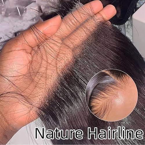 Savasana 5x5 HD Lace Closure Human Hair Straight Pre Plucked with Baby Hair HD Closure for Black Women Skin Like Brazilian Virgin Natural Black 22 Inch