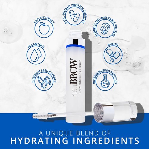 neuBROW Brow Enhancing Serum by Skin Research Laboratories - 1.5 mL Eye Brow Serum for Defined, Fuller & Thicker-Looking Hair Brows - Advanced Formula Promotes Natural & Healthy Appearance of Brows