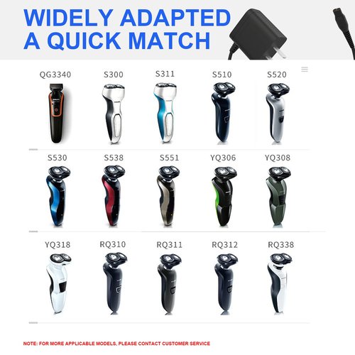 4.3V Replacement Oneblade Shaver Charger Cord Power Adapter Compatible with Philips OneBlade QP2520/90, QP2520/72, QP2520/70, A00390 Series All-in-One Grooming Trimmer & Hybrid Electric Razor