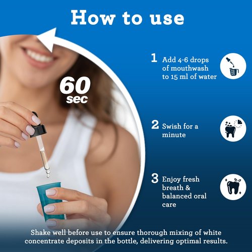 GuruNanda Concentrated Mouthwash (3x2 fl oz), Supports 300 Rinses, Aids in Fresh Breath, Fluoride-Free, Mint Mouthwash with Natural Essential Oils
